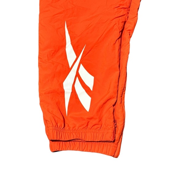 Reebok Women's Bright Orange Track Pants Size 2XL Ankle Zip Large Logo Joggers - Picture 3 of 8